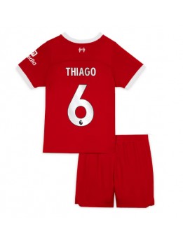 Liverpool Thiago Alcantara #6 Replika Hemmakläder Barn 2023-24 Kortärmad (+ byxor)